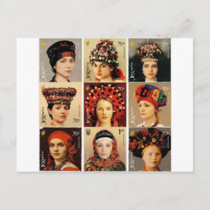 Ukrainian Headdresses Postcard