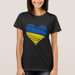 Ukrainian Heart Flag Colors Blue Yellow Ukraine Pe T-Shirt
