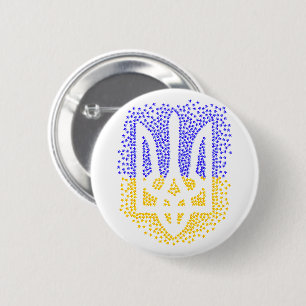 Ukrainian heraldry trident tryzub scattering stars 6 cm round badge