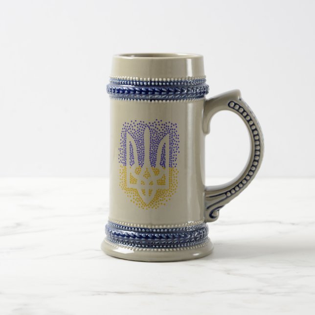 Ukrainian heraldry trident tryzub scattering stars beer stein (Right)