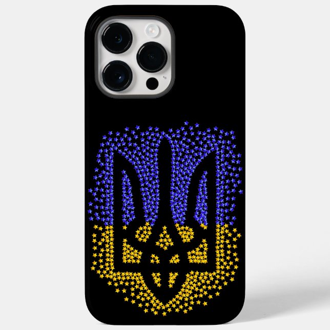 Ukrainian heraldry trident tryzub scattering stars Case-Mate iPhone case (Back)