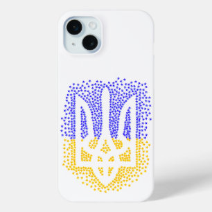Ukrainian heraldry trident tryzub scattering stars iPhone 15 mini case