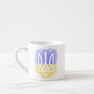 Ukrainian heraldry trident tryzub scattering stars espresso cup