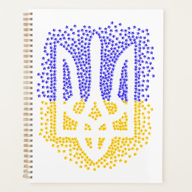 Ukrainian heraldry trident tryzub scattering stars planner (Front)