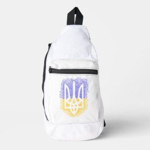 Ukrainian heraldry trident tryzub scattering stars sling bag
