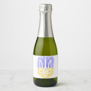 Ukrainian heraldry trident tryzub scattering stars sparkling wine label