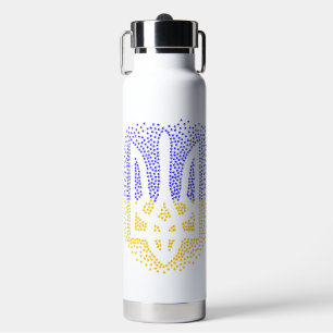 Ukrainian heraldry trident tryzub scattering stars water bottle