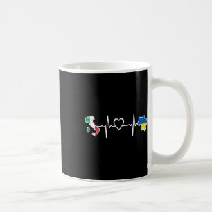 Ukrainian Italian Flag - Ukraine Italy Heartbeat  Coffee Mug