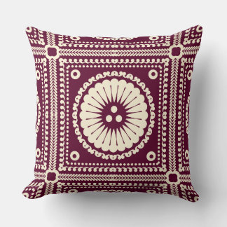 Ukrainian Lemky Floral Pattern Throw Pillow