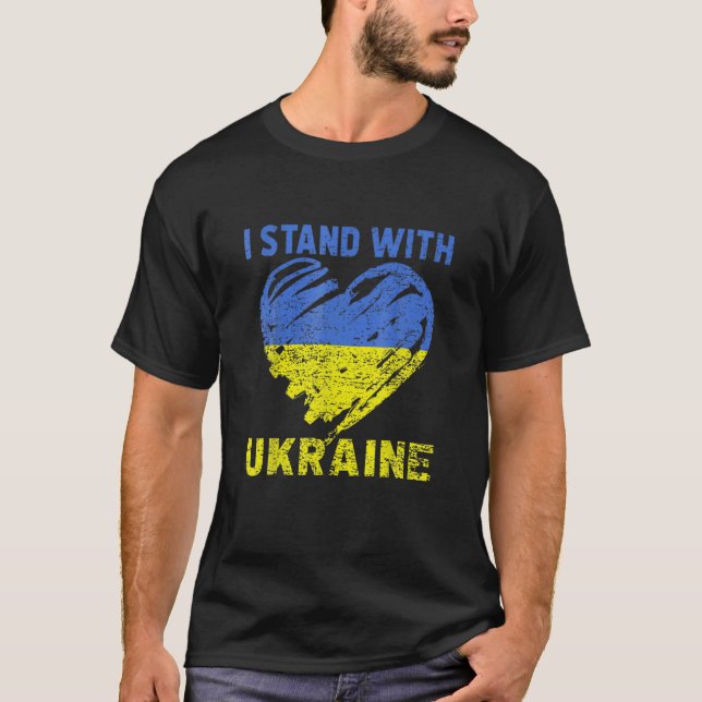 Ukrainian Lover I Stand With Ukraine Heart T-Shirt (Front)