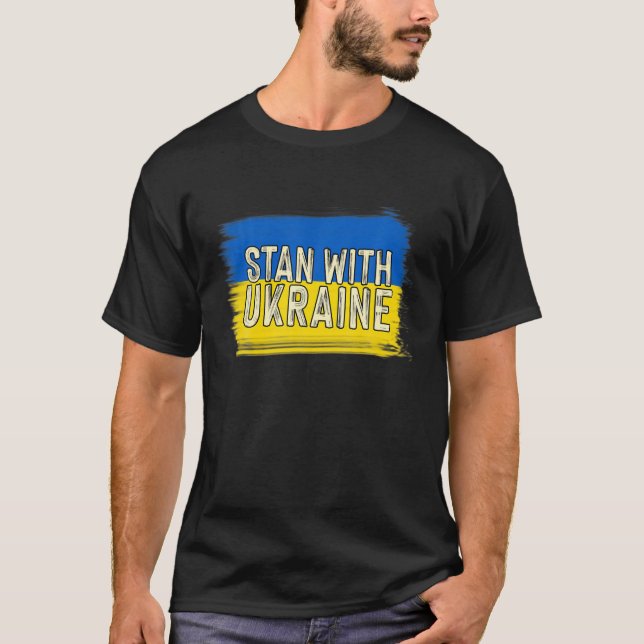 Ukrainian Lover Support Ukraine Flag Stand With Uk T-Shirt (Front)