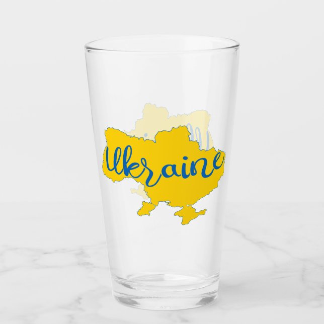 Ukrainian map and lettering  glass (Front)