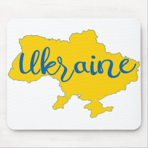 Ukrainian map and lettering mouse pad