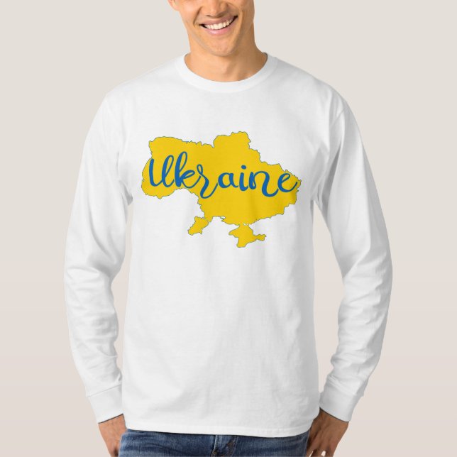Ukrainian map and lettering T-Shirt (Front)