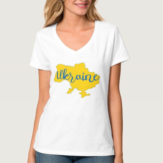 Ukrainian map and lettering T-Shirt (Front)
