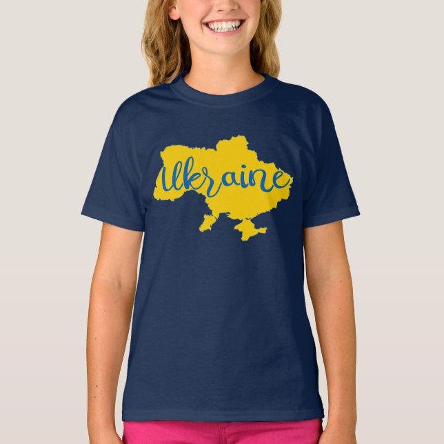 Ukrainian map and lettering T-Shirt (Front)