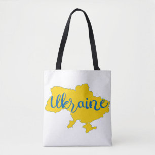 Ukrainian map and lettering   tote bag