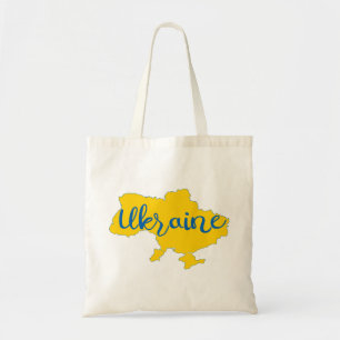 Ukrainian map and lettering tote bag