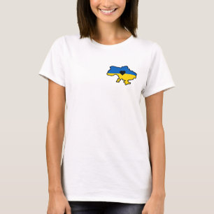 Ukrainian map in blue and yellow colours with hear T-Shirt