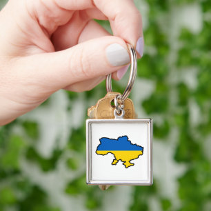 Ukrainian map. Ukrainian flag. Ukraine Key Ring