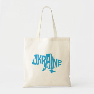 Ukrainian map with blue inscription Ukraine Tote Bag
