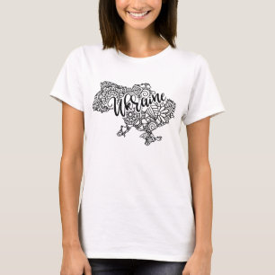 Ukrainian map with mandala pattern T-Shirt