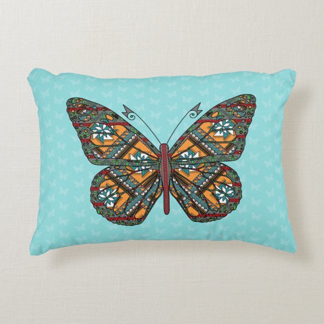 Ukrainian Monarch Accent Pillow (Front)