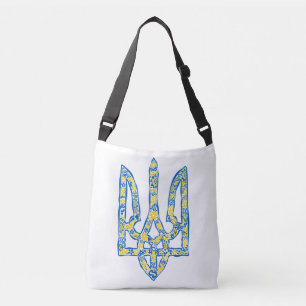 Ukrainian national emblem trident tryzub ethnical  crossbody bag