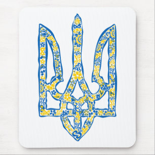 Ukrainian national emblem trident tryzub ethnical mouse pad