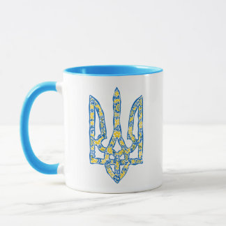 Ukrainian national emblem trident tryzub ethnical mug