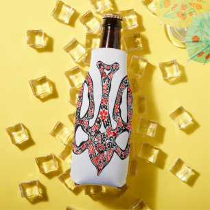 Ukrainian national emblem trident tryzub stylised bottle cooler