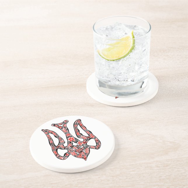 Ukrainian national emblem trident tryzub stylised coaster (Side)