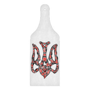 Ukrainian national emblem trident tryzub stylised cutting board