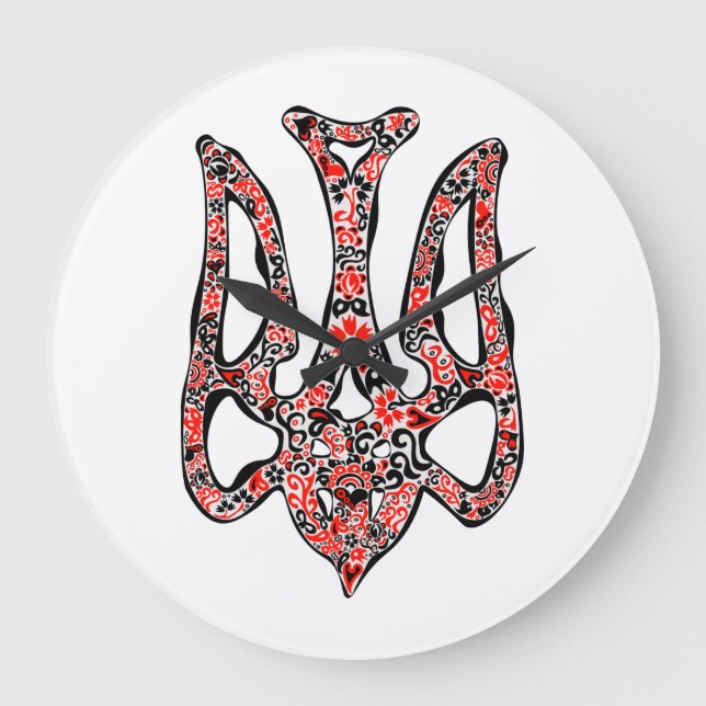 Ukrainian national emblem trident tryzub stylised large clock (Front)