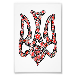 Ukrainian national emblem trident tryzub stylised photo print