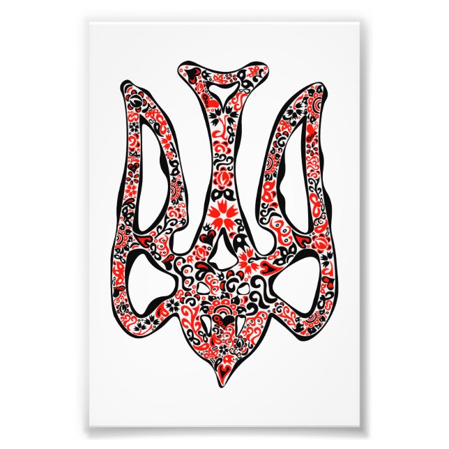 Ukrainian national emblem trident tryzub stylised photo print (Front)