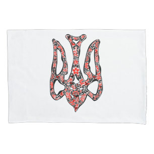 Ukrainian national emblem trident tryzub stylised pillowcase