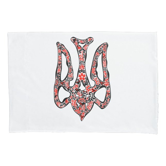 Ukrainian national emblem trident tryzub stylised pillowcase (Front)