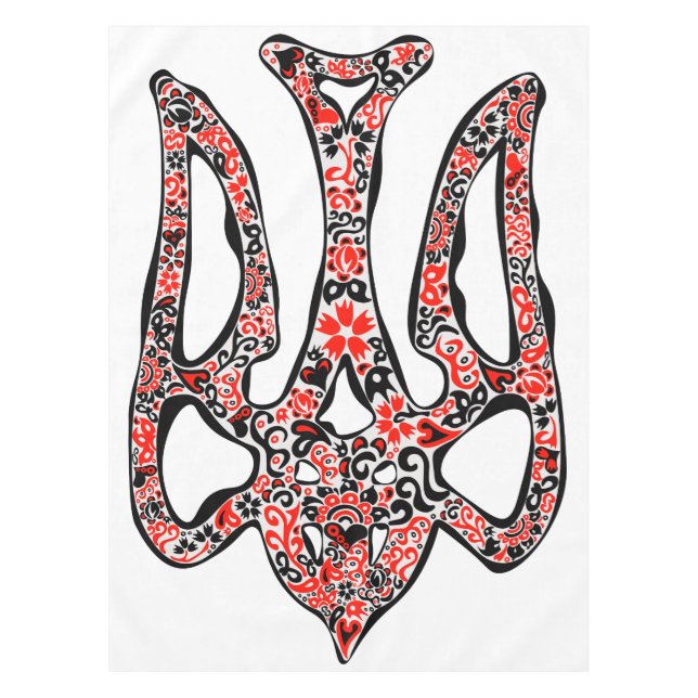 Ukrainian national emblem trident tryzub stylised tablecloth (Front)