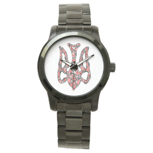 Ukrainian national emblem trident tryzub stylised watch