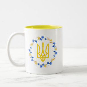 Ukrainian National Symbol Trident Tryzub Two-Tone Coffee Mug