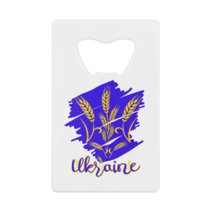 Ukrainian national symbol tryzub made of wheat ear