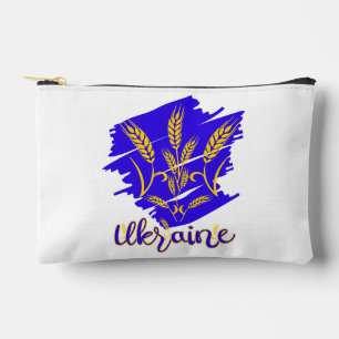 Ukrainian national symbol tryzub made of wheat ear accessory pouch