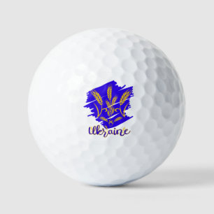 Ukrainian national symbol tryzub made of wheat ear golf balls