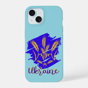 Ukrainian national symbol tryzub made of wheat ear iPhone 15 case