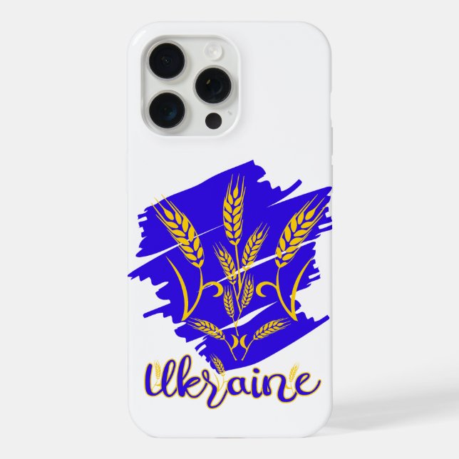 Ukrainian national symbol tryzub made of wheat ear iPhone case (Back)