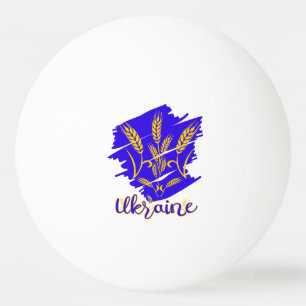 Ukrainian national symbol tryzub made of wheat ear ping pong ball