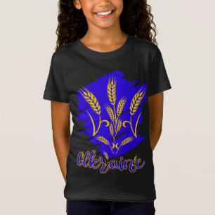 Ukrainian national symbol tryzub made of wheat ear T-Shirt