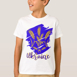Ukrainian national symbol tryzub made of wheat ear T-Shirt