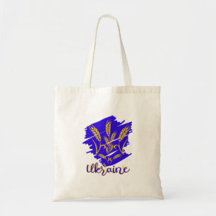 Ukrainian national symbol tryzub made of wheat ear tote bag